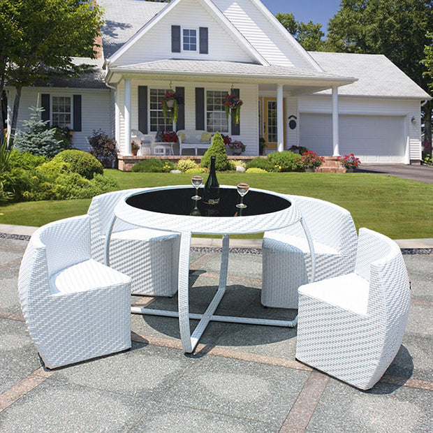 O39 Outdoor Rattan Table Set, Table And Four Chairs-mityhome- mityhome