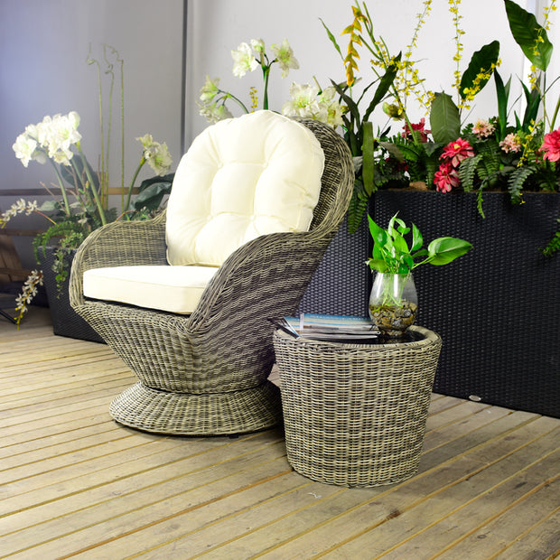A Set of Two Outdoor Lounge Chairs And Footstools-mityhome- mityhome