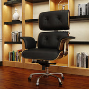 Eames Style Office Chair, Black Leather-mityhome- mityhome