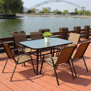 O784 Outdoor Table Set, Six Chairs And A Table-mityhome- mityhome
