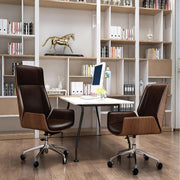 Mityhome Eames Style Office Chair, Walnut-mityhome- mityhome