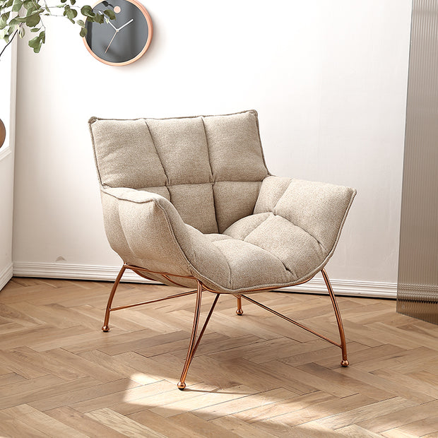 D31 Accent Chair, Brown/ White Fabric Leather-mityhome-White- mityhome