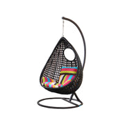 O12 Outdoor Rattan Hanging Egg Chair, Beige Cushion-mityhome- mityhome