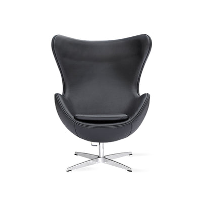 Arne Jacobsen Style Black Egg Chair, Black/Blue-Chair-mityhome-black- mityhome