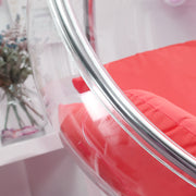 Hanging Bubble Acrylic Chair Red Interior, Indoor/ Outdoor Furniture-mityhome- mityhome