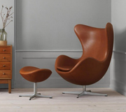 Arne Jacobsen Egg Chair Brown Leather-mityhome- mityhome