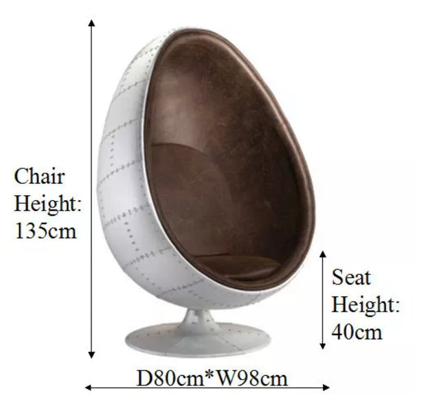 Aviator Chair, Brown oval Pod