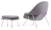 Cashmere Fabric Womb Lounge Chair And Footstool
