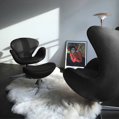 Swan Chair, Black/ Grey-Chair-Jmax trading- mityhome